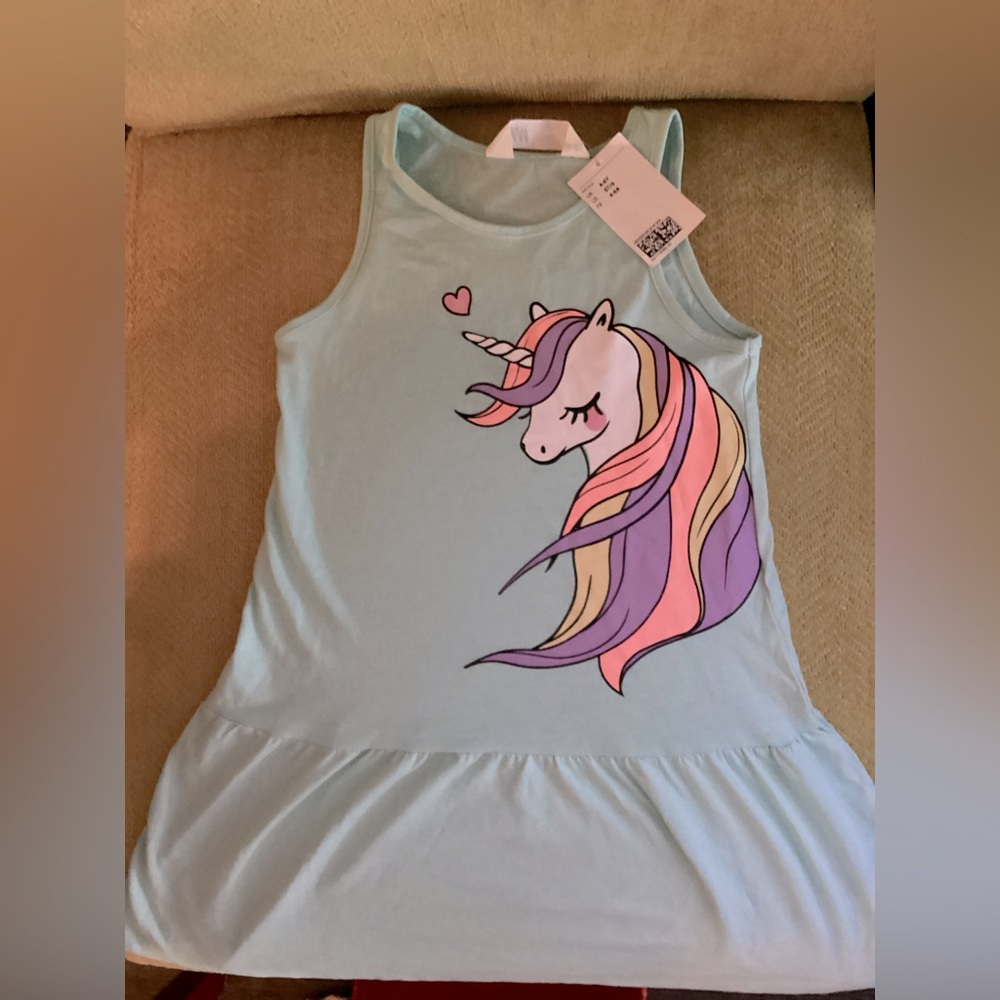 NWT GIRL SIZE 5-6 H&M UNICORN SUNDRESS
